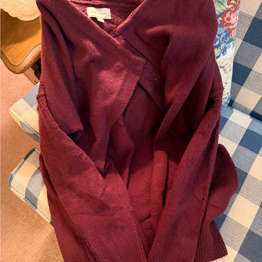 Lucky Brand Deep Burgundy Cardigan
